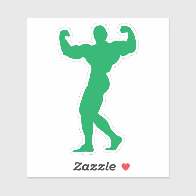 silhouette bodybuilding 10 musculation pose 1 sticker (Sheet)