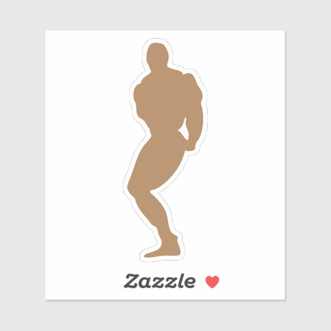 silhouette bodybuilding 5 musculation pose 1 sticker (Sheet)