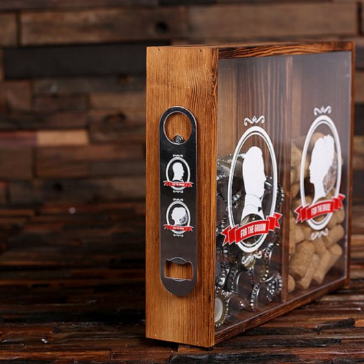 Silhouette Bottle Opener Set with Dual Shadow Box (Front Left)