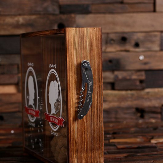 Silhouette Bottle Opener Set with Dual Shadow Box (Front Right)