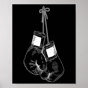 Silhouette Boxing Gloves Boxing Kickboxing Sports  Poster