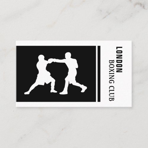 Silhouette Boxing Match Boxer Boxing Trainer Business Card