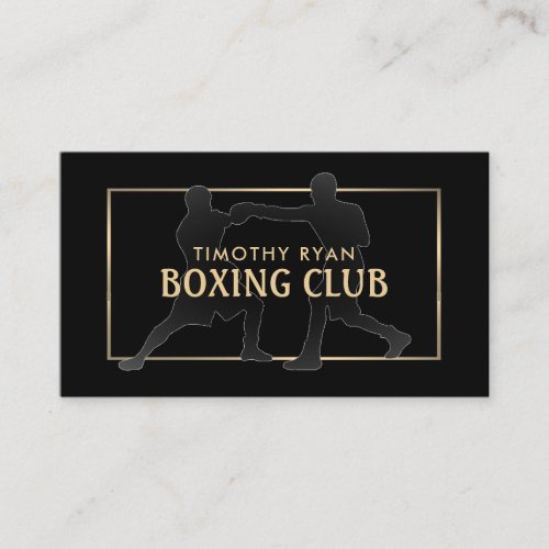 Silhouette Boxing Match Boxer Boxing Trainer Business Card