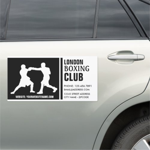 Silhouette Boxing Match Boxer Boxing Trainer Car Magnet