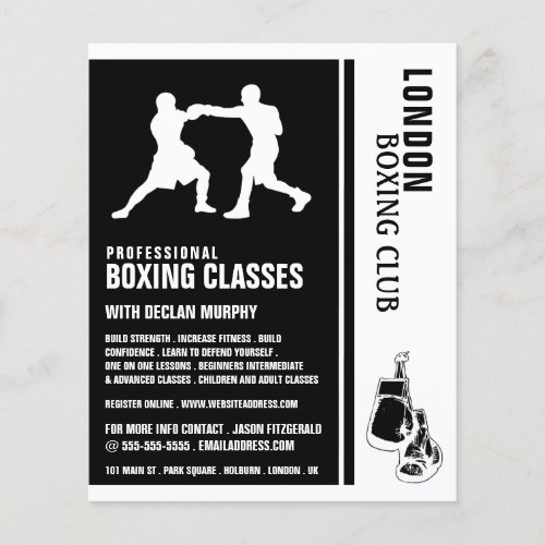 Silhouette Boxing Match Boxing Class Advert Flyer