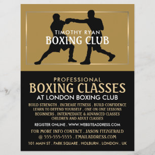 Silhouette Boxing Match, Boxing Class Advert Flyer