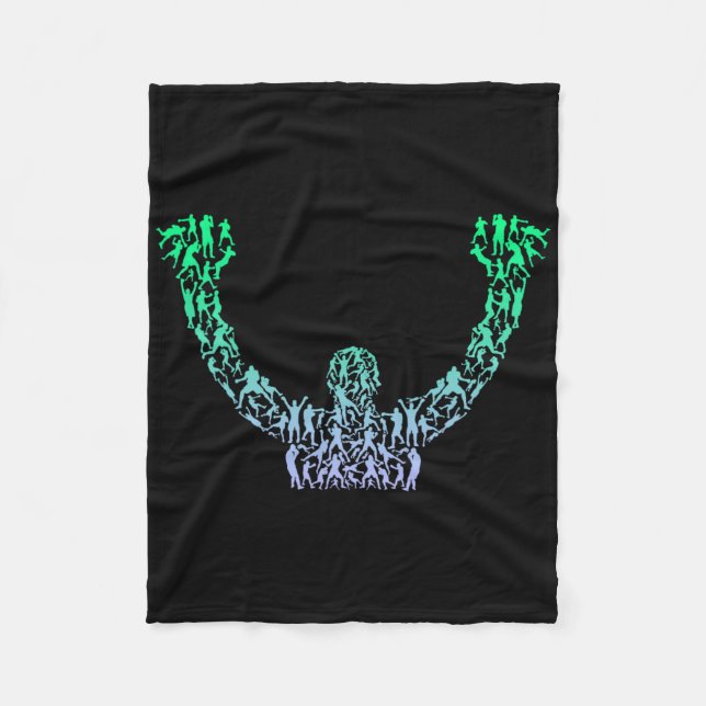Silhouette Boys Boxer Shirt Boxer Shirt Mens Boxin Fleece Blanket (Front)