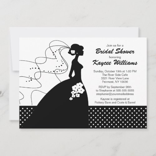 Silhouette Bride Bridal Shower Invite