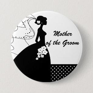 Silhouette Bride Mother of the Groom Button / Pin