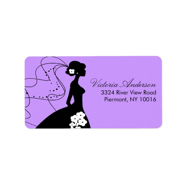 Silhouette Bride Return Address Labels. Label (Front)