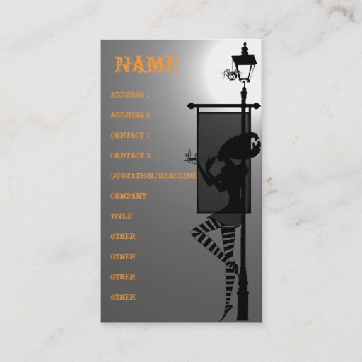 Customizable Silhouette Business Card Templates