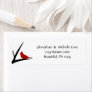 Silhouette Cardinal Redbird on Branch Address Label