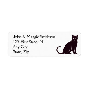 Silhouette Cat Pet Animal Custom Label