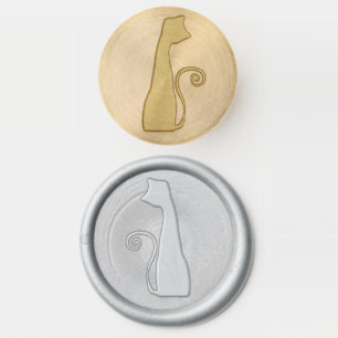 silhouette cat wax seal stamp