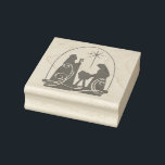 Silhouette Christmas nativity scene art stamp<br><div class="desc">A rubber art stamp of the Christmas nativity scene with baby Jesus.  And don't forget you can customize.</div>