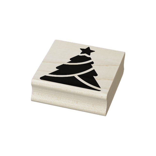 silhouette christmas tree art stamp (Stamp)