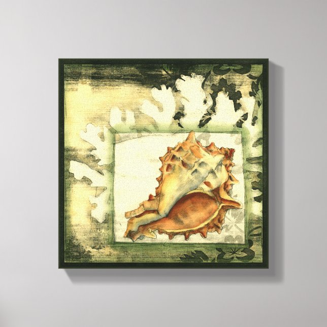 Silhouette Conch Shell Canvas Print (Front)