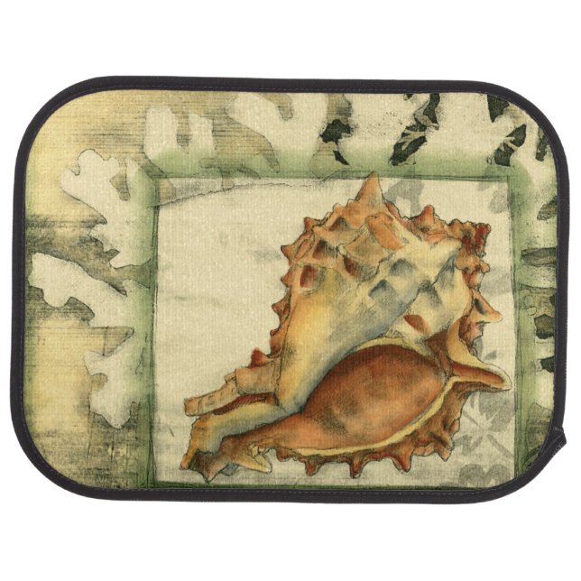 Silhouette Conch Shell Car Floor Mat (Rear)