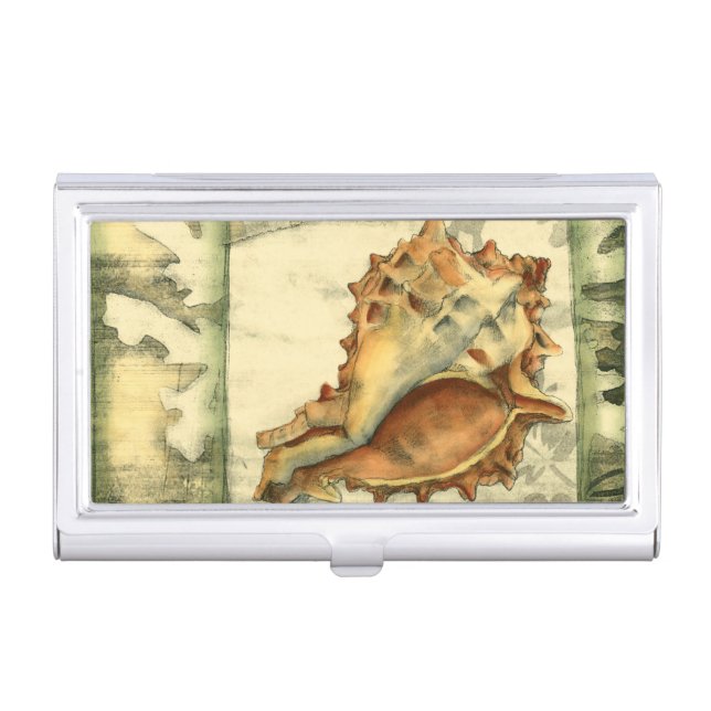 Silhouette Conch Shell Case For Business Cards (Front)