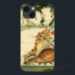 Silhouette Conch Shell iPhone 13 Case<br><div class="desc">Stay relaxed with this piece of contemporary art by Jennifer Goldberger. Her collection of seashell art is relaxing and inspirational. This piece of art focuses on a large Conch seashell surrounded by green coral reef. Get this beautiful ocean art today with a silhouette feel on your next product.</div>