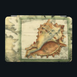 Silhouette Conch Shell iPad Mini Cover<br><div class="desc">Stay relaxed with this piece of contemporary art by Jennifer Goldberger. Her collection of seashell art is relaxing and inspirational. This piece of art focuses on a large Conch seashell surrounded by green coral reef. Get this beautiful ocean art today with a silhouette feel on your next product.</div>