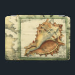 Silhouette Conch Shell iPad Mini Cover<br><div class="desc">Stay relaxed with this piece of contemporary art by Jennifer Goldberger. Her collection of seashell art is relaxing and inspirational. This piece of art focuses on a large Conch seashell surrounded by green coral reef. Get this beautiful ocean art today with a silhouette feel on your next product.</div>