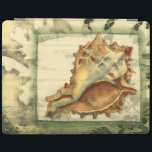 Silhouette Conch Shell iPad Smart Cover<br><div class="desc">Stay relaxed with this piece of contemporary art by Jennifer Goldberger. Her collection of seashell art is relaxing and inspirational. This piece of art focuses on a large Conch seashell surrounded by green coral reef. Get this beautiful ocean art today with a silhouette feel on your next product.</div>