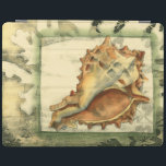 Silhouette Conch Shell iPad Smart Cover<br><div class="desc">Stay relaxed with this piece of contemporary art by Jennifer Goldberger. Her collection of seashell art is relaxing and inspirational. This piece of art focuses on a large Conch seashell surrounded by green coral reef. Get this beautiful ocean art today with a silhouette feel on your next product.</div>