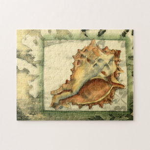 Silhouette Conch Shell Jigsaw Puzzle