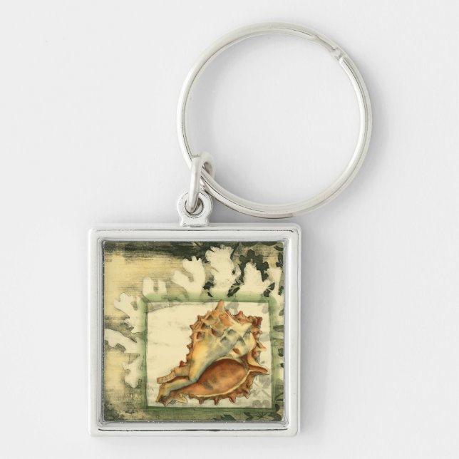 Silhouette Conch Shell Keychain (Front)