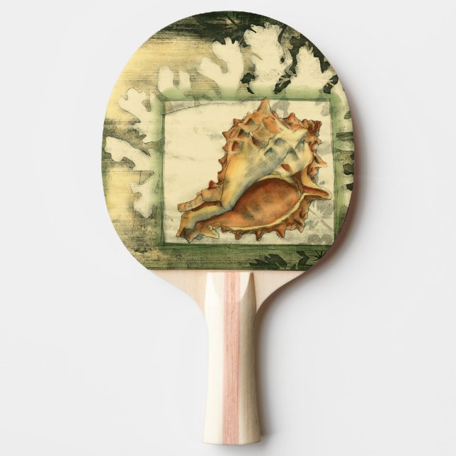 Silhouette Conch Shell Ping-Pong Paddle (Front)