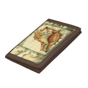 Silhouette Conch Shell Trifold Wallet