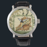 Silhouette Conch Shell Watch<br><div class="desc">Stay relaxed with this piece of contemporary art by Jennifer Goldberger. Her collection of seashell art is relaxing and inspirational. This piece of art focuses on a large Conch seashell surrounded by green coral reef. Get this beautiful ocean art today with a silhouette feel on your next product.</div>