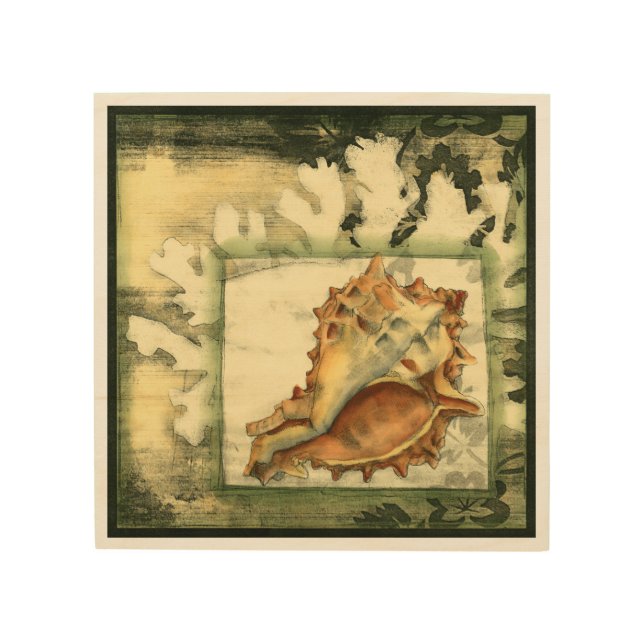 Silhouette Conch Shell Wood Wall Art (Front)
