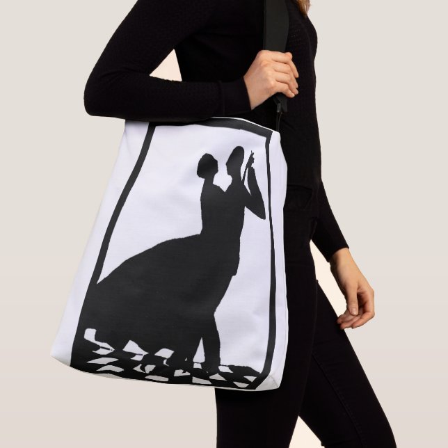 silhouette couple dancing in the dark crossbody bag (Close Up)