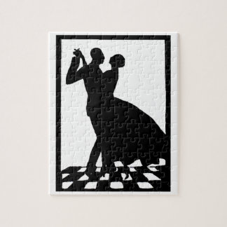silhouette couple dancing in the dark jigsaw puzzle