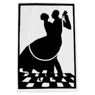 silhouette couple dancing in the dark medium gift bag