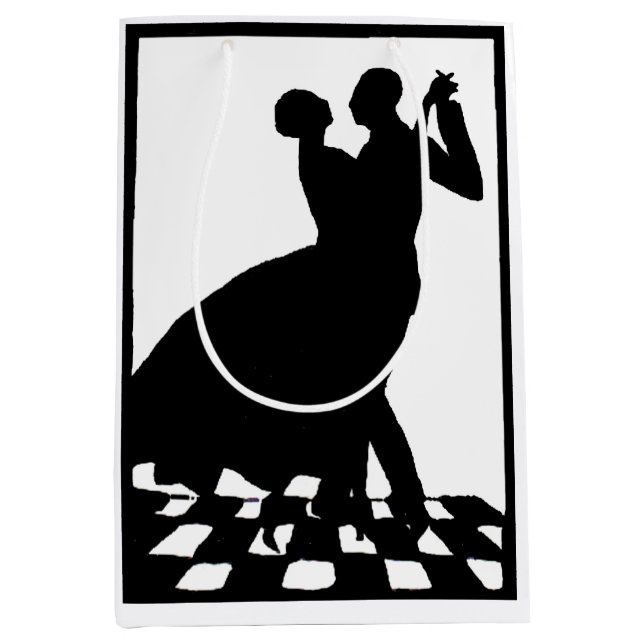 silhouette couple dancing in the dark medium gift bag (Front)