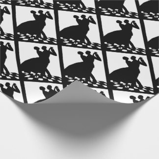 silhouette couple dancing in the dark print wrapping paper