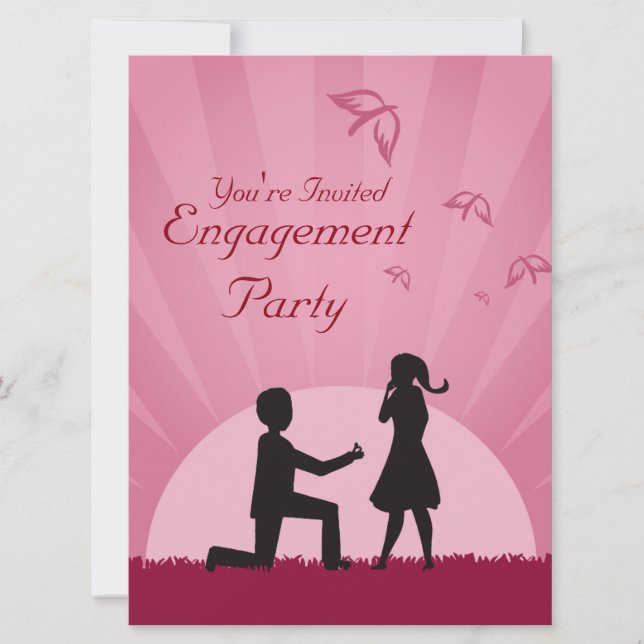 Silhouette Couple Engagement Party Invitation (Front)