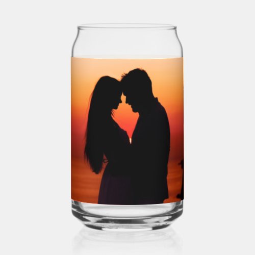 silhouette couple in love can glass