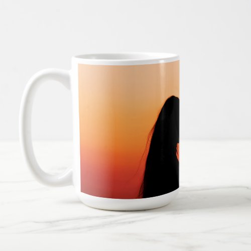 silhouette couple in love coffee mug