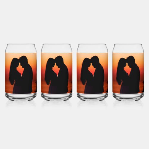 silhouette couple in love D Set Can Glass