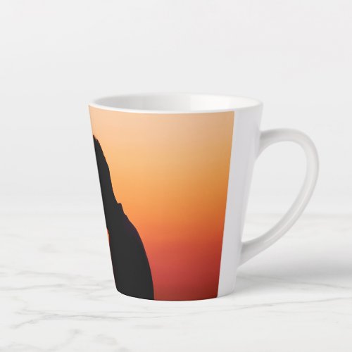 silhouette couple in love latte mug