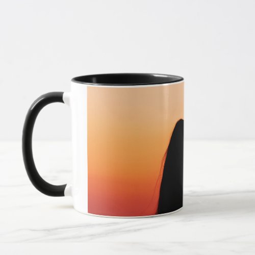 silhouette couple in love mug