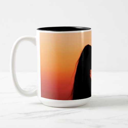 silhouette couple in love Two_Tone coffee mug