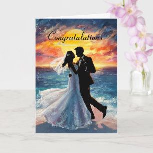 Silhouette Couple Personalized Wedding Card