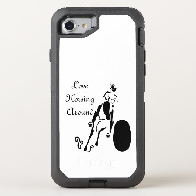 Silhouette Cowgirl Barrel Racing Otterbox iPhone Case (Back)