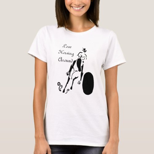 Silhouette Cowgirl Barrel Racing T_Shirt