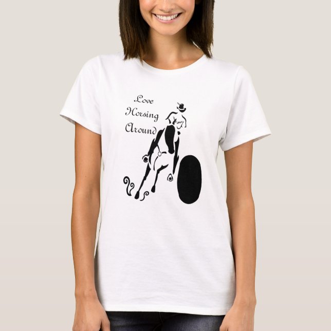 Silhouette Cowgirl Barrel Racing T-Shirt (Front)